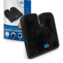 Everlasting Comfort Car Seat Cushion for Driving - Wedge Car Cushion for Office, Travel, Gaming Chair Memory Foam Driver Booster for Short People, Non-Slip, Washable Cover, Back & Sciatica Relief