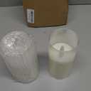 Flameless LED Candles, Upgraded Realistic Flickering Pillar Battery Operated Candles with Remote Timer, Acrylic Electric Set of 2 for Romantic Ambiance and Home DecorationIvory