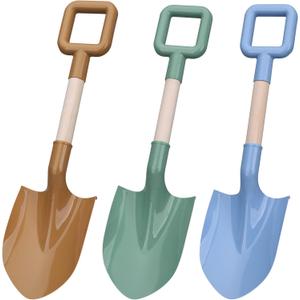 Wood Kids Garden Tool Shovels Toys, 16" Avocado Beach Spades Sand Shovels Toys for Adults Gardening Tools Kit Travel Sandbox Toy Snow Scoop Wood Handle Spade for Digging Sand Snow 3 Pack