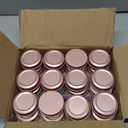 MotBach 24 Pack 1oz Tin Jars, 30ml Metal Tin cans, 1Ounce Aluminum tin can jar Containers with Screw Lid for Lotion Bars, Beard Balm, Spices, Salve, Balms, Toiletries, Creams, Samples, Makeup Cosmetic (Rose Gold)