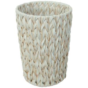 Wicker Can, Bathroom  Can, Wicker Waste Basket for Bathroom, Decorative Boho Small Waste Basket for Bedroom, Office, Cream White 2 Gallon