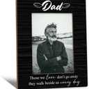 Dad Memorial Gifts Picture Frame 5x7, In Loving Memory Photo Frame, Memorial Gifts for Loss of Dad, They Walk Beside us Every Day Sympathy Wooden Picture Photo Frames for Desk Home Room Decor