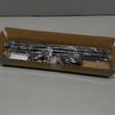 Curtain Rods for windows 28-78 inch, 5/8 inch Decorative Matte Black Splicing Heavy Duty Metal Curtain Rod set with Brackets