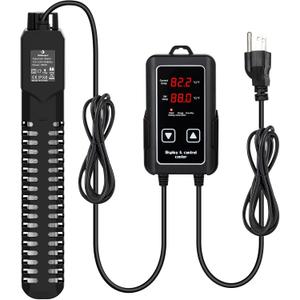 fishkeeper 300W Aquarium Heater, Submersible Fish Tank Heater with Dry-Burn Protection,LED Digital Thermostat,Accurate Temperature Protection for Freshwater and Saltwater 40-75 Gallon