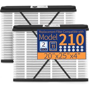 210 Replacement Filter Compatible with AprilAire Air Purifier Models 1210 1620 2210 2216 3210 4200, Merv 11 Whole House Furnace Filters 20x25x4, 2-Pack