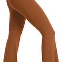 ODODOS Cloud Feeling Split-Hem Flared Pants for Women High Waisted Lounge Bootcut Yoga Pants - 31" Inseam, Caramel, Medium (Brown, M)