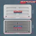 RV 20" Refrigerator Upper/Lower Side Wall Vent with Mesh Insect Screens for Campers Trailers RVs (White)
