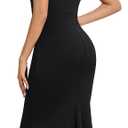 Womens Long Formal Dress Elegant Off Shoulder Slim Fit Gown for Prom, Wedding Bridesmaid Evening Parties (L)