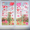 1090Pieces Valentine's Day Window Clings for Glass Windows - Assorted Love Heart and Kiss Designs, Removable DIY Vinyl Decals Stickers for Wedding Engagement Romantic Indoor Ornaments Decorations