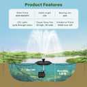 Biling Floating Pond Fountain with 660GPH Fountain Pump, Color-Changing LED Lights, 27 FT Power Cord, 3 Spray Patterns, Pond Water Fountain for Outdoor Pond, Black