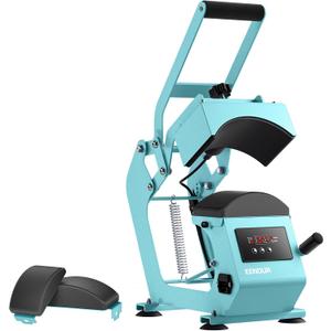 Hat Press Heat Machine for Caps with Presice Temp&Timer Control, Timer Auto Starter, Hat Heat Press with 2 Platens for Trucker Hat & HTV Iron on Vinyl, Sublimation Hat Press, Heat Transfer (Blue)