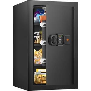 [23.6" Tall] Large Fireproof Safe for Home Use, Digital Home Safes Water and Fireproof with Spare Keys and Alarm System, Anti-Theft Fire Proof Safe for Home Office