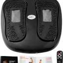 Power Legs Electric Foot Massager Machine with Remote Control, Adjustable Speed, Vibration - Calf Massager - Feet Massager for Neuropathy Pain Relief, Plantar Fasciitis, Leg Blood Circulation (Black) (Orange With Heat and Vibration)