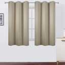 LEMOMO Beige Blackout Curtains 34 x 54 Inch Length/Set of 2 Curtain Panels/Thermal Insulated Room Darkening Blackout Curtains for Bedroom