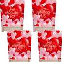 Whaline 4Pcs Happy Valentine's Day Chair Covers Red Pink Love Heart Seat Covers Washable Sweet Dining Chair Slipcovers Protector for Wedding Anniversary Home Room Kitchen Decor