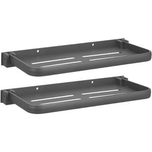 Mobestech 2pcs Folding Wall Shelf Storage Mounted Organizer for Bathroom Kitchen Laundry Room Space-Saving Vanity Shelf Elegant Design No Drilling Required