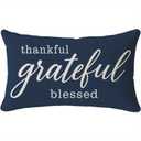 Be Thankful Giving Quote Navy Throw Pillow Covers Fall Decorative Soft Pillow Cover for Bed Sofa Couch Living Room, 20x30inch