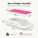 COMMOUDS Portable Toddler Travel Bed with Safety Bumpers, Inflatable Kids Air Mattress with Electric Pump, Baby Blow up Mattress, for Grandma's Home Camping Vacation, 40 inches x 62 inches x 10 inches