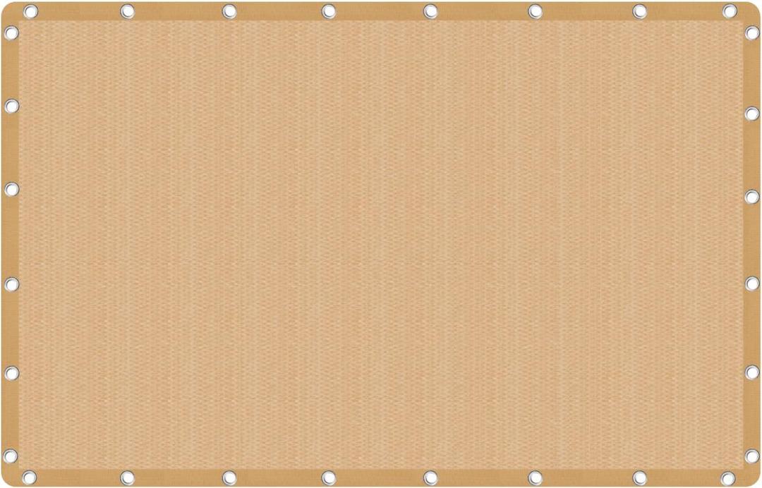VICLLAX 90% Shade Fabric Sun Shade Cloth with Reinforced Grommets, Outdoor Sun Screen Fabric for Outdoor Patio Garden Pergola Cover Canopy 10x14 FT, Wheat (10' X 14', Wheat)
