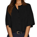 Cicy Bell Womens Half Sleeve Cardigan Sweaters Cropped Button Down Tops Oversized Lightweight Ribbed Knit Summer Outfits, Size L