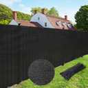 UPGRADE Privacy Screen 6' x 50' Fence Commercial Shade Cover with Brass Grommets Heavy Duty Perfect for Outdoor Back Yard, Black, Customizable