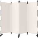 Room Divider, 4 Panel Upgraded Folding Privacy Screen, 88 Highly Secretive Separation with 3 Metal Feet, Partition Screen, Lightweight Freestanding Wall Divider Bedroom (White)