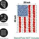 Patriotic Flower American House Flag 28 x 40 Double Sided Spring Summer Garden Decor 4th of July Memorial Independence Day Decorations Red White Blue Poppy Yard Banner for Outside