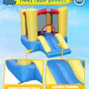 ACTION AIR Bounce House, Toddler Inflatable Bounce House with Blower for Indoor/Outdoor, Bouncy Castle with Durable Sewn and Extra Thick, Jump House with Slide for Kids (9309Y), 5x7x4.6 feet