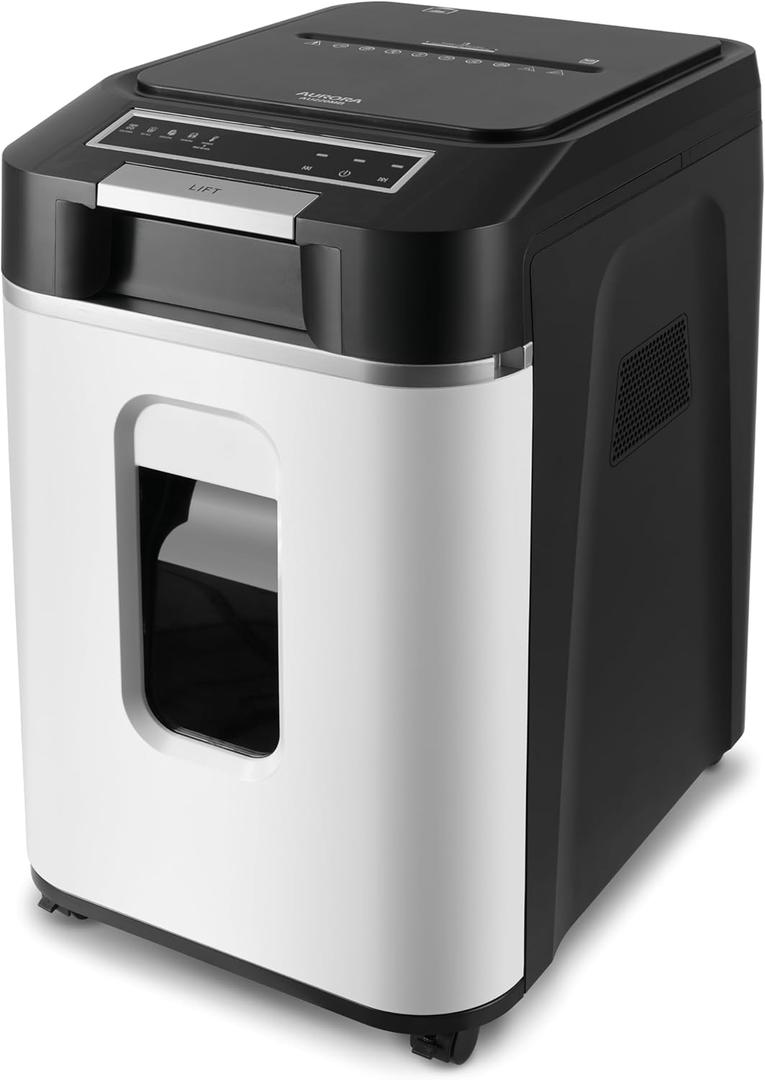 Aurora Commercial Grade 220-Sheet Auto Feed High Security Micro-Cut Paper Shredder/ 60 Minutes/Security Level P-5