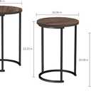 Lavish Home Nesting Tables - Set of 3 Round Side Tables for Living Room, Bedroom, or Home Office - Woodgrain-Look End Table Set - Modern Living Room Furniture (Gray/Brown)