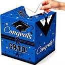 3 x Graduation Card Box, Blue Graduation Card Box 2026, Foldable Graduations Gift Boxes Class of 2026 for Congrat 2026 University Bachelor Doctoral Memorial Graduations Party Decorations Supplies