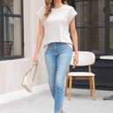 Womens Summer Tops Spring Outfits 2026 Fashion Casual Dressy T Shirts Cap Sleeve Workout Clothes Going Out Trendy Vacation (M)