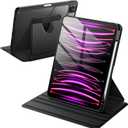 JETech Rotating Case for iPad Pro 11-Inch 2022/2021(4th/3rd gen) with Pencil Holder, 360 Degree Rotation Protective Stand Cover Clear Back, Auto Wake/Sleep (Black)