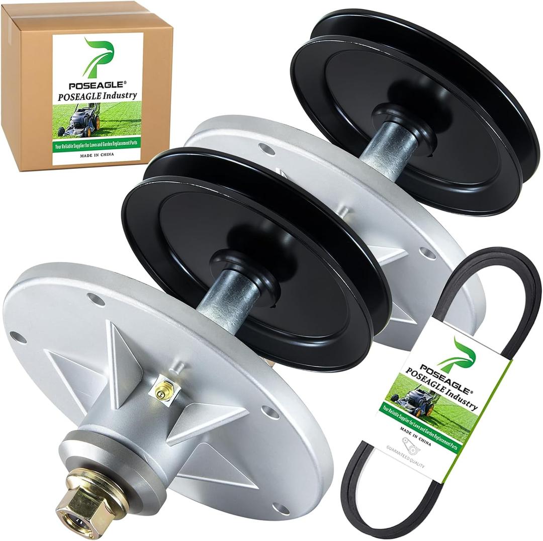 2 Pack 1001046 Spindle Assembly with 494199MA Spindle Pulley 37X88MA Belt 1/2x89 Replace Murray 492574ma Spindle Assembly 092574MA 094129MA 090905MA 094199MA for Murray 42 inch Deck Spindles