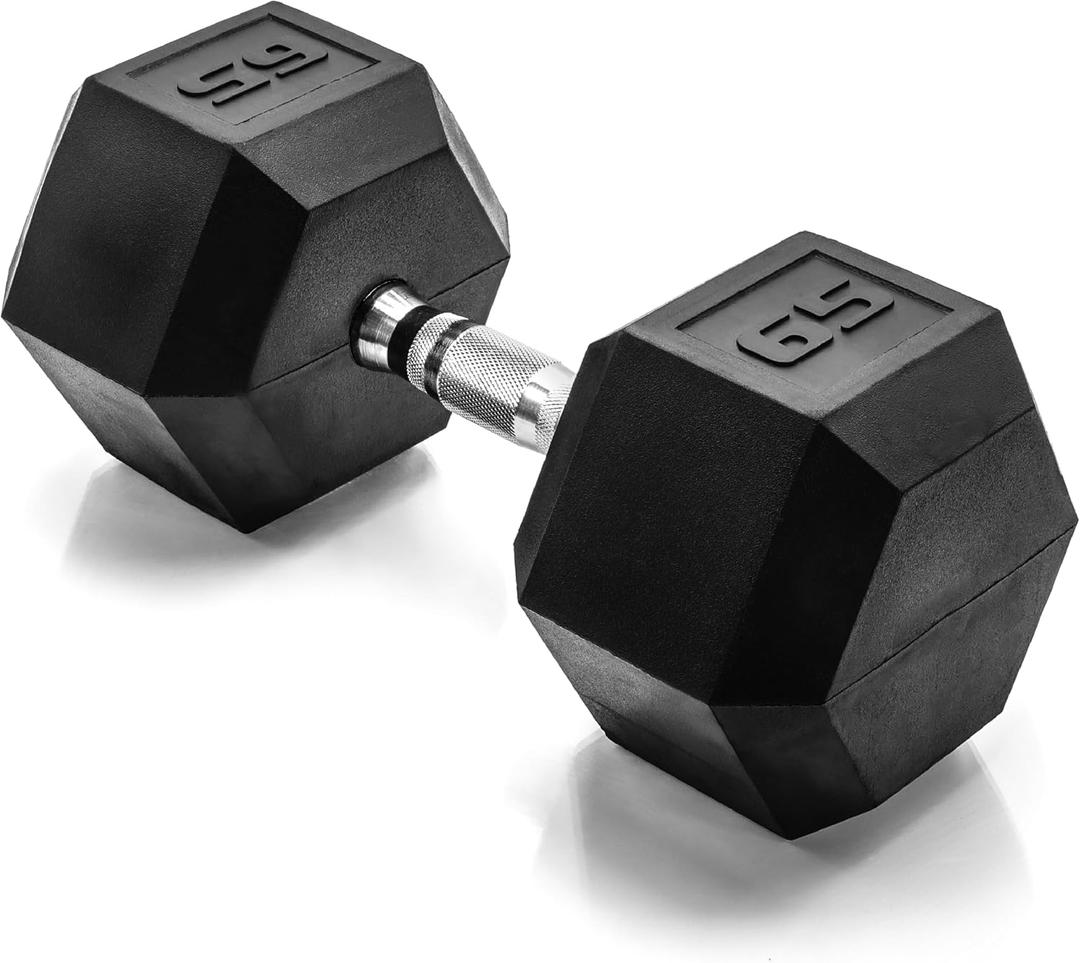 CAP Barbell Coated Hex Dumbbell Weight - Single | 65 lbs 