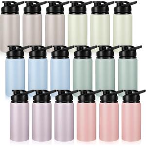 Domensi Aluminum Water Bottle Bulk Reusable Water Bottle, Lightweight Easy Carry Leakproof with Snap Lid Travel Bottles, for Gym Outdoor Sports Cycling Camping Fishing (17oz)