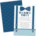 Your Main Event Prints Little Man Boy Baby Shower Thank You Cards - Bow Tie and Mustaches - 20 Count Including Envelopes