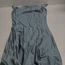 Women's Spaghetti Strap Midi Satin Silk Dresses Slip Cowl Neck Party Cocktail Evening Sexy Dress (Grey Blue) XS