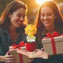 4 x Teacher Appreciation Gift  Crochet Sunflower Plush with Thank You for Helping Me Grow, Handmade Flower Desk Decor, End of Year Graduation Birthday for Teachers, Colleagues, Women