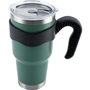 GGQ 30oz Insulated Tumbler with Handle Food-Grade 304 Stainless Steel with Lid,Straw and Cleaning Brush,Double Wall Cup for Hot & Cold Beverages,Leak-Proof Sweat-Proof Travel Coffee Cup (Green)