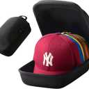 Hard Hat Travel Case for Baseball Caps 1 Piece Black - Hat Protector with Handle, Adjustable Shoulder Strap & Luggage Strap, Stores 6 Hats for Travel, Home, Gifts