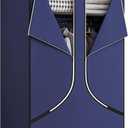 SORCEDAS Portable Wardrobe Closet Storage Organizer Metal Hanging Rack Non-Woven Fabric 34 Inch Coffee (34 Inch, Blue)