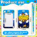 5 Sets Colored Hero ID Badge Holder with Lanyard Detachable Lanyard with Cute ID Card Holder Silky Strap Neck Clip Clasp Hard Name Case for School Kids Boys Students Teens
