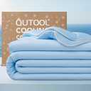 QUTOOL Cooling Blankets for Hot Sleepers Summer Comforter for Night Sweats Full/Queen Size, Double-Sided Cold Blanket Q-Max>0.4 Tech, All-Season Bedding Lightweight Breathable Comforter Blue 90"x90"