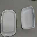 Suwimut Enamel Butter Dish with Lid, Vintage Enamelware White Butter Tray Black Rim Butters Holder, Unbreakable Metal Butters Keeper Container with Cover for Countertop, Refrigerator