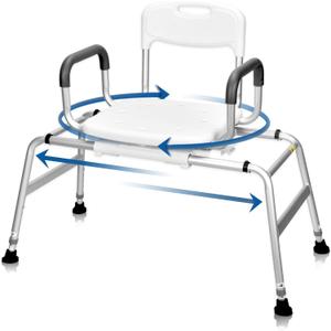 Sangohe Shower Chair for Inside Shower, Sliding Shower Chair, Tub Transfer Bench with 360 Swivel Seat, Tub Transfer Benches for Bathtubs, Medical Shower Seat for Elderly and Disabled, 788B