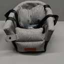 PawCruze Center Console Dog Car Seat for Small Dogs & Puppies - Travel Carrier for Console with Built-in Safety Leash, Foldable Design, Dual-Sided Cushion, Puppy Booster & Bonus Blue Chew Toy (Gray)