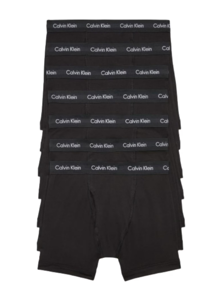 Calvin Klein Men's Cotton Stretch 7-Pack Boxer Brief, 7 Black, L
