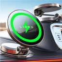 LISEN for Magsafe Car Mount Charger, 15W Fast Charging Ultra Magnetic Car Phone Holder [Mini & Metal], 2024 Wireless Magsafe Car Charger Dashboard Car Phone Mount for iPhone 16 Pro Max 15 14 13 12
