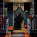 Barleit 71'' Life Size Halloween Decorations Outdoor, Electric Skeleton with Glowing Eyes Sound Adjustable Arms Swaying Body Voice/Touch Sensing, Halloween Animatronics for Indoor Yard Lawn Decor